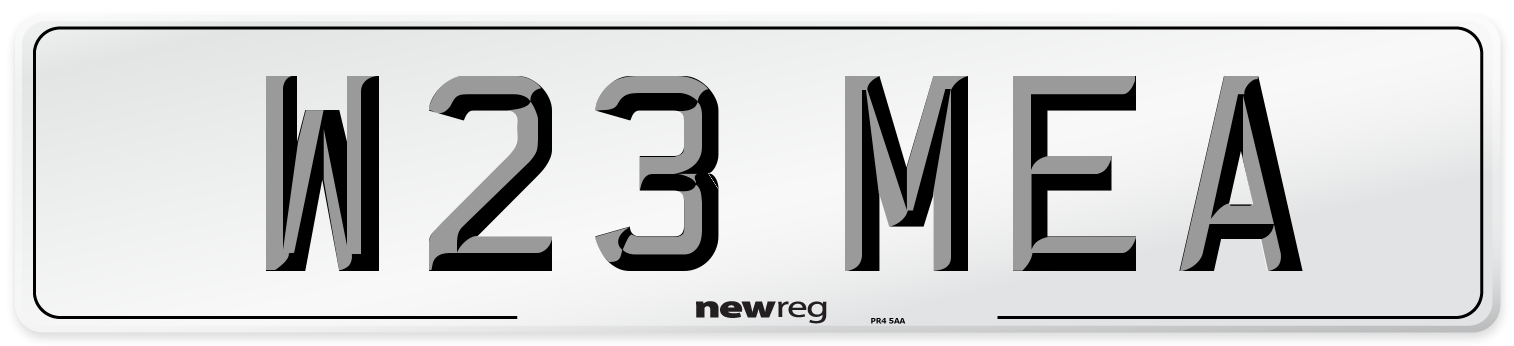 W23 MEA Number Plate from New Reg